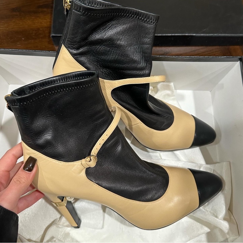 Chanel heel boots